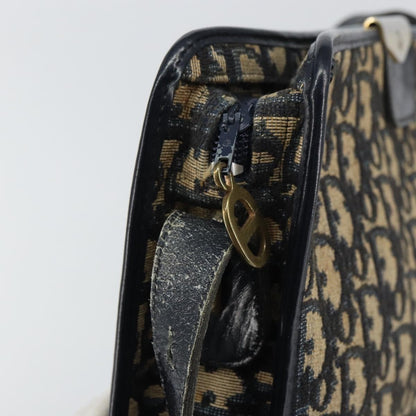 Christian Dior Vintage Trotter Shoulder Bag Canvas, NAVY, CANVAS, Shoulder bag