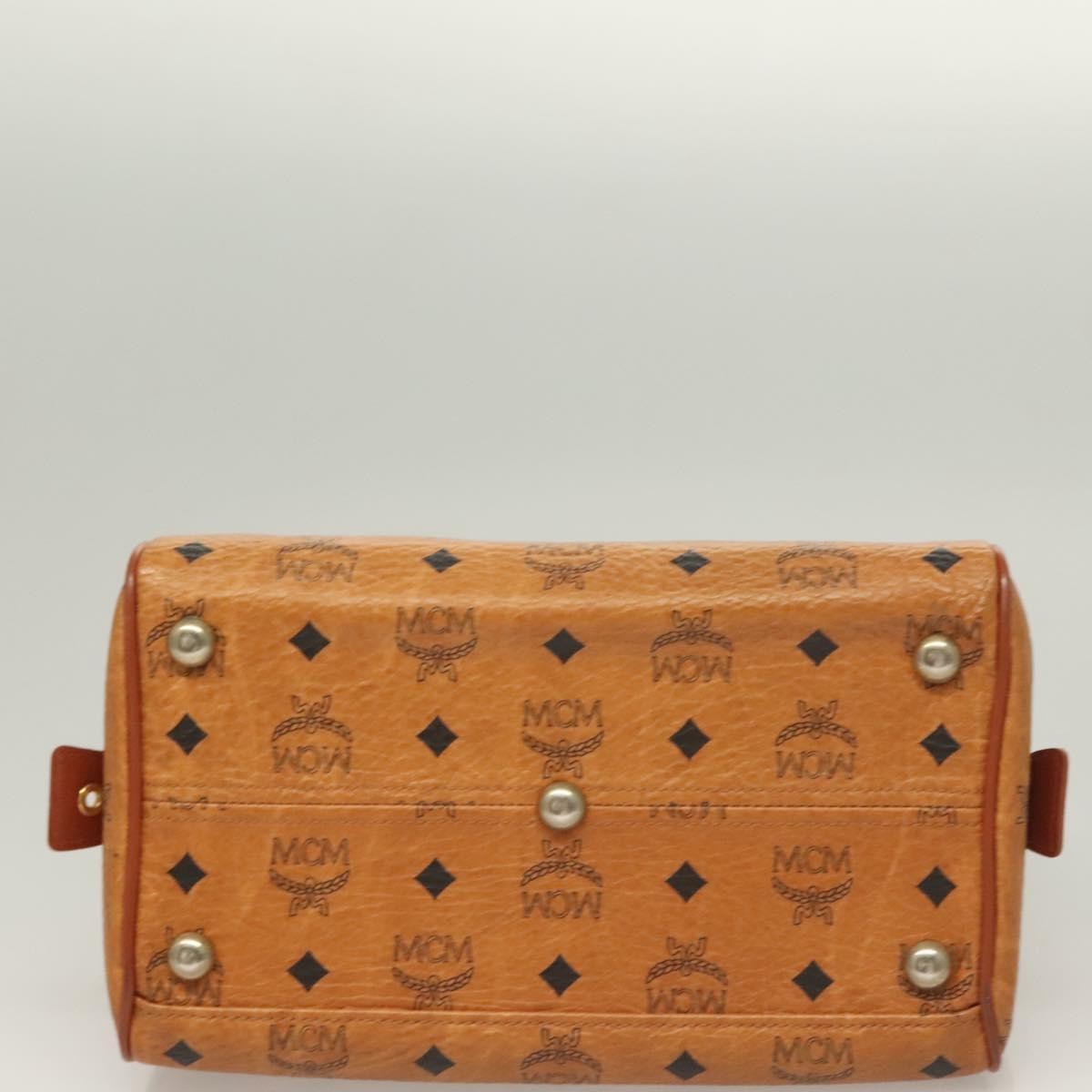 MCM Visetos Handbag Canvas and Leather, BROWN, CANVAS, Handbag
