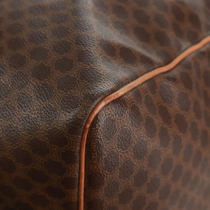 Celine Vintage Macadam Boston bag Canvas and Leather, BROWN, CANVAS, Travel bag