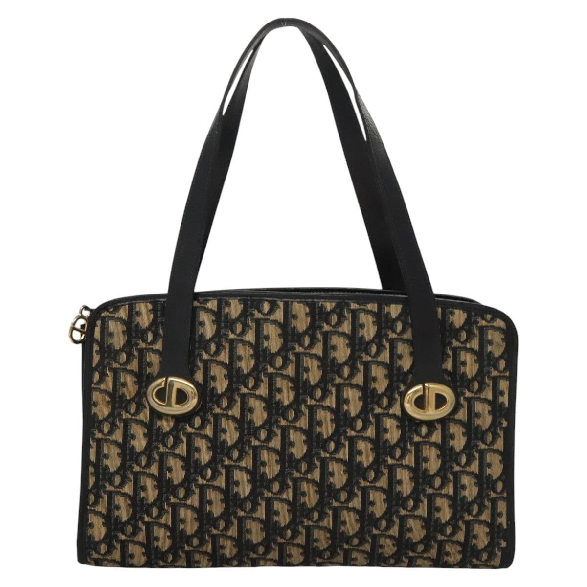 Christian Dior Vintage Trotter Shoulder Bag Canvas, NAVY, CANVAS, Shoulder bag