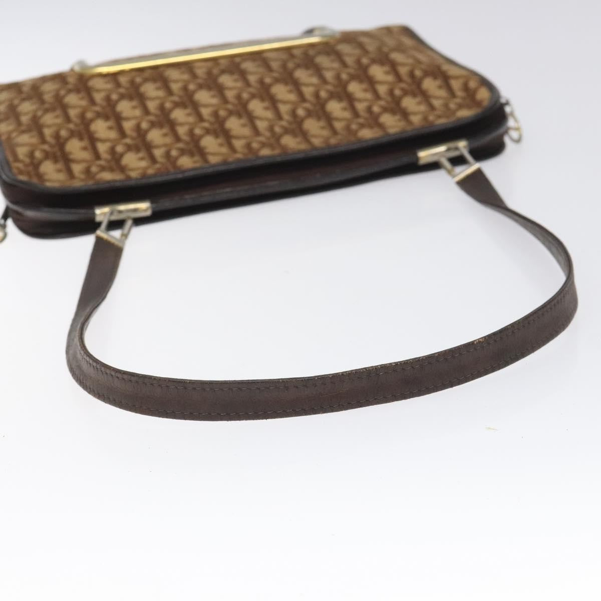 Christian Dior Vintage Trotter Shoulder Bag Canvas, BROWN, CANVAS, Shoulder bag