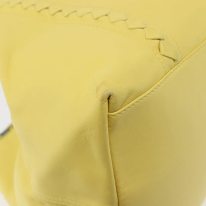 Bottega Veneta A-Shape Tote Leather with Intrecciato Detail, YELLOW, LEATHER, Shoulder bag