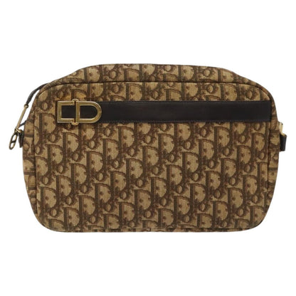 Christian Dior Vintage Trotter Shoulder Bag Canvas, BROWN, CANVAS, Shoulder bag