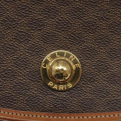 Celine Macadam Shoulder Bag PVC Leather, BROWN, CANVAS, Shoulder bag