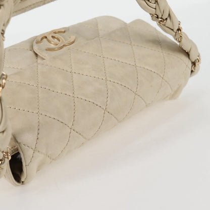 Chanel Lady Braid Flap Bag Quilted Distressed Lambskin, BEIGE, LEATHER, Shoulder bag
