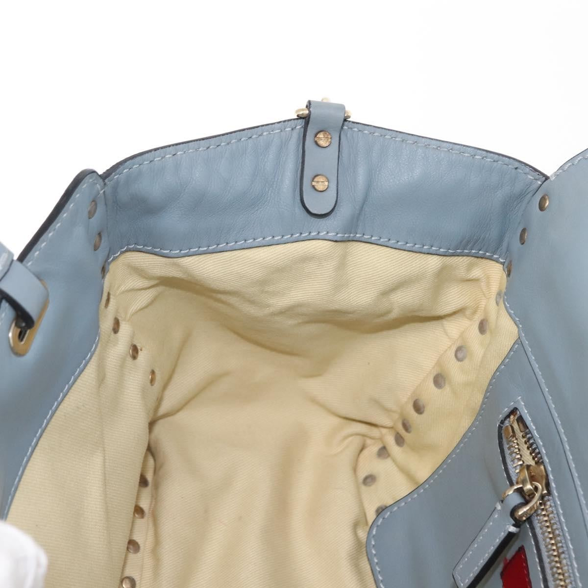 Valentino Garavani Rockstud Tote Soft Leather, BLUE, LEATHER, Tote bag