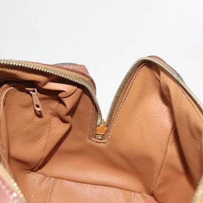 Celine Macadam Handbag Macadam with leather, BROWN, CANVAS, Handbag