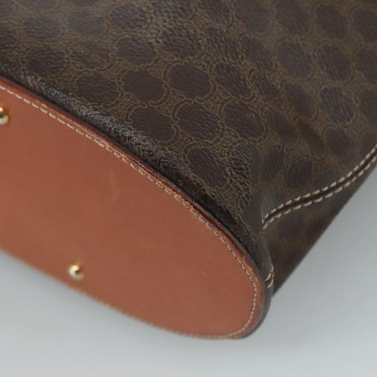 Celine Vintage Macadam Tote bag Canvas and Leather, BROWN, CANVAS, Tote bag