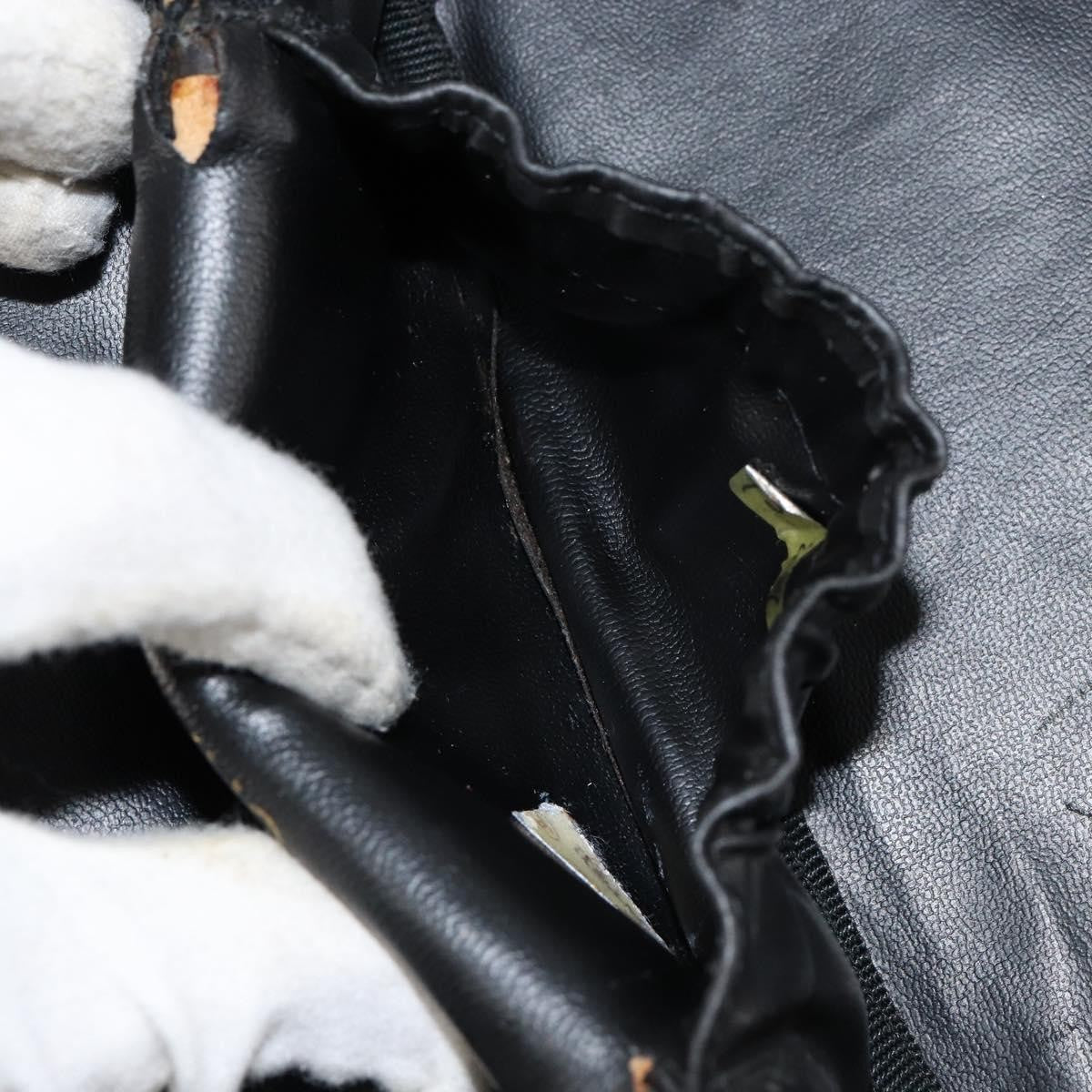 Chanel Vintage Cosmetic Case Leather, BLACK, LEATHER, Clutche & pouche