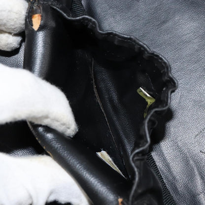 Chanel Vintage Cosmetic Case Leather, BLACK, LEATHER, Clutche & pouche