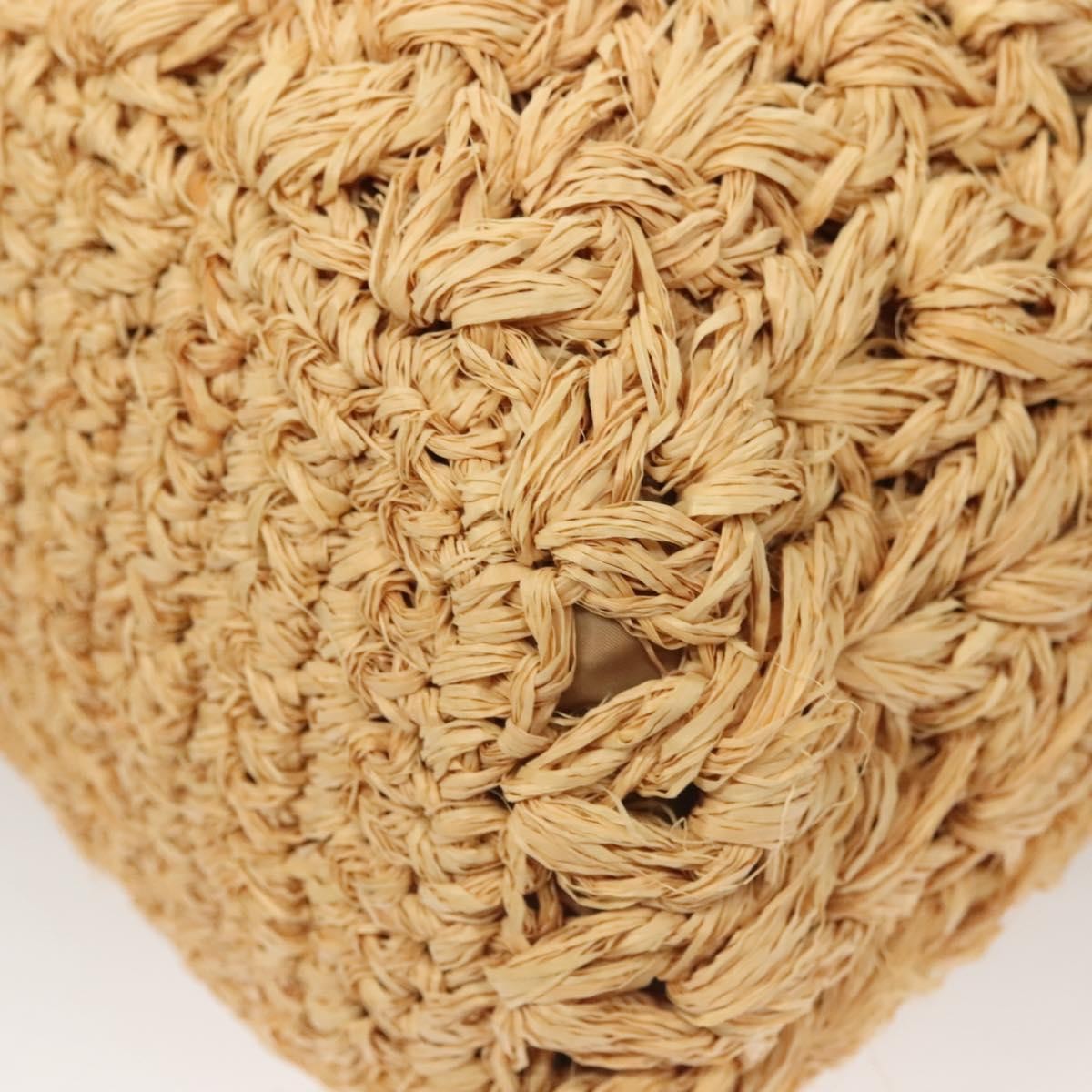 Chanel Mademoiselle Lock Tote Woven Straw, BEIGE, LEATHER, Shoulder bag