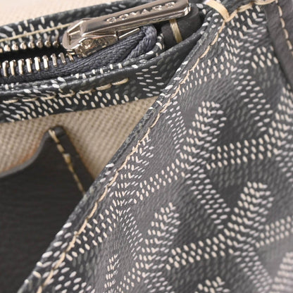 Goyard Plumet Clutch Wallet Coated Canvas, GRAY, CANVAS, Shoulder bag