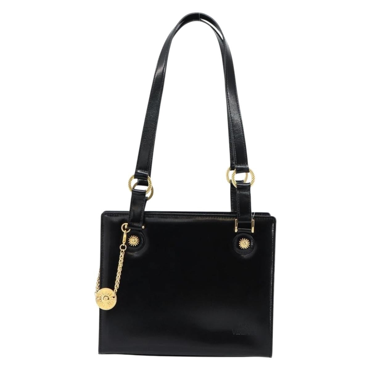 Versace Vintage Shoulder Bag Leather, BLACK, LEATHER, Tote bag