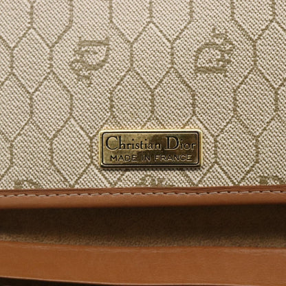 Christian Dior Vintage Honeycomb chain Canvas, BEIGE, CANVAS, Shoulder bag