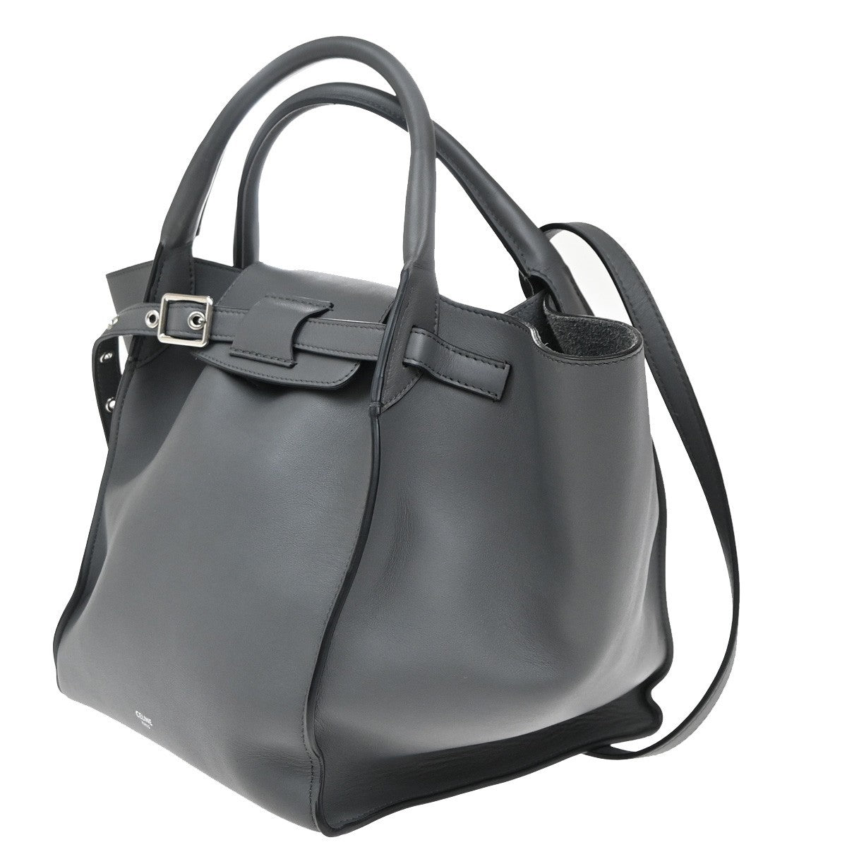 Celine Big Bag Smooth Leather, Gray, Leather, Handbag