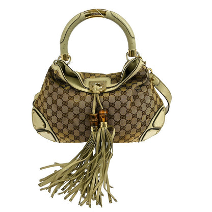 Gucci Indy Hobo GG Canvas, BROWN, CANVAS, Handbag