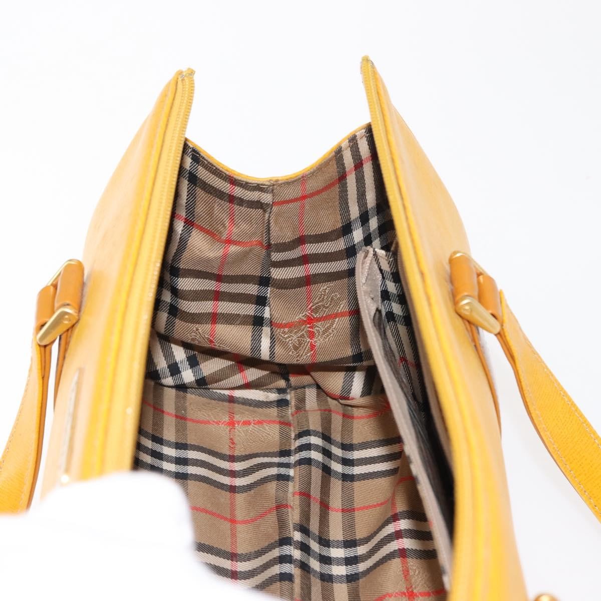 Burberry Vintage Handbag Leather, YELLOW, LEATHER, Handbag