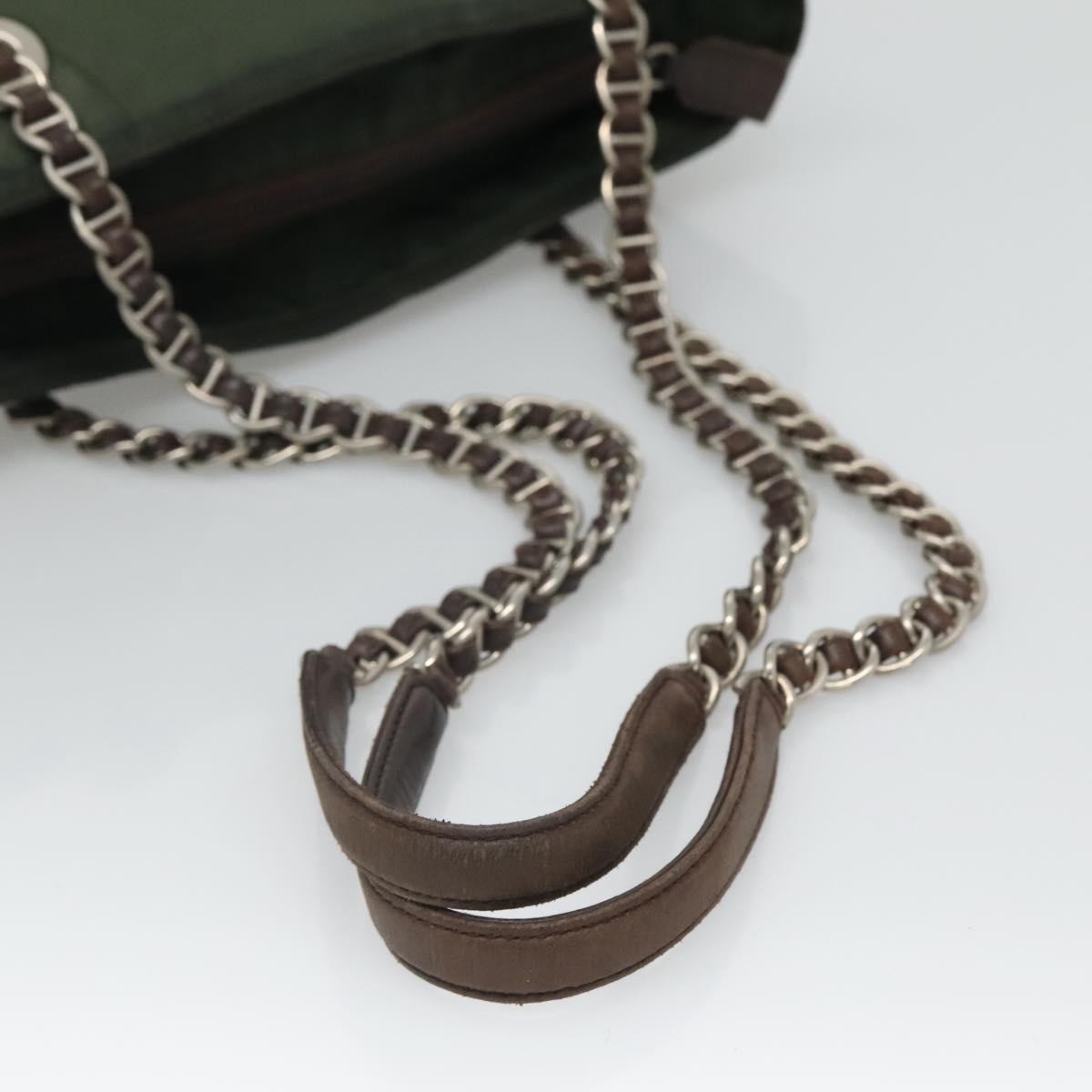 Prada Vintage Chain Tote Tessuto, GREEN, NYLON, Tote bag