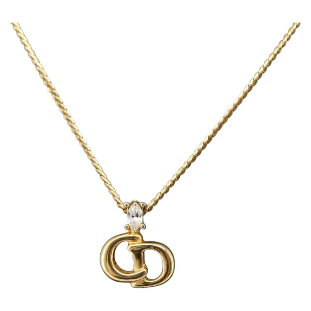Christian Dior CD Logo necklace Metal, GOLD, METAL, Necklace
