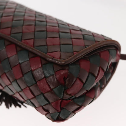 Bottega Veneta Intrecciato Clutch bag Calfskin, RED, LEATHER, Clutche & pouche
