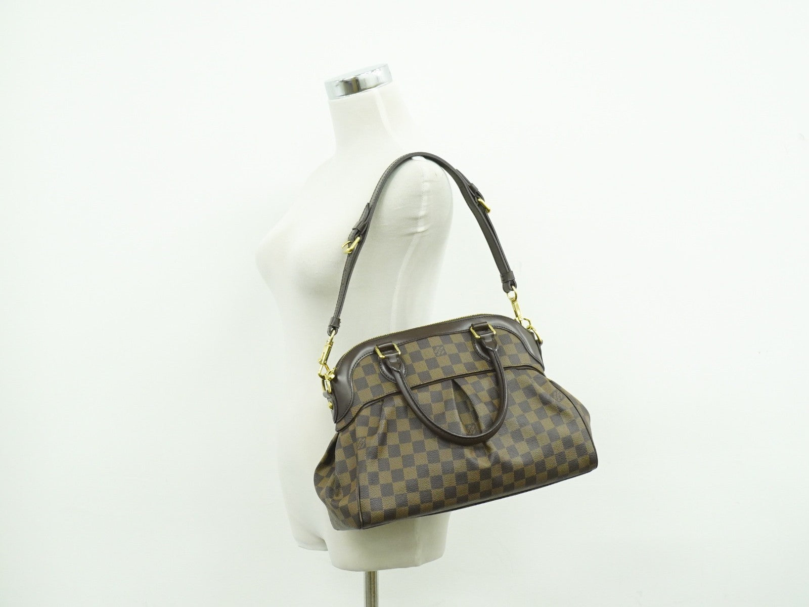 Louis Vuitton Trevi Handbag Damier, BROWN, CANVAS, Handbag