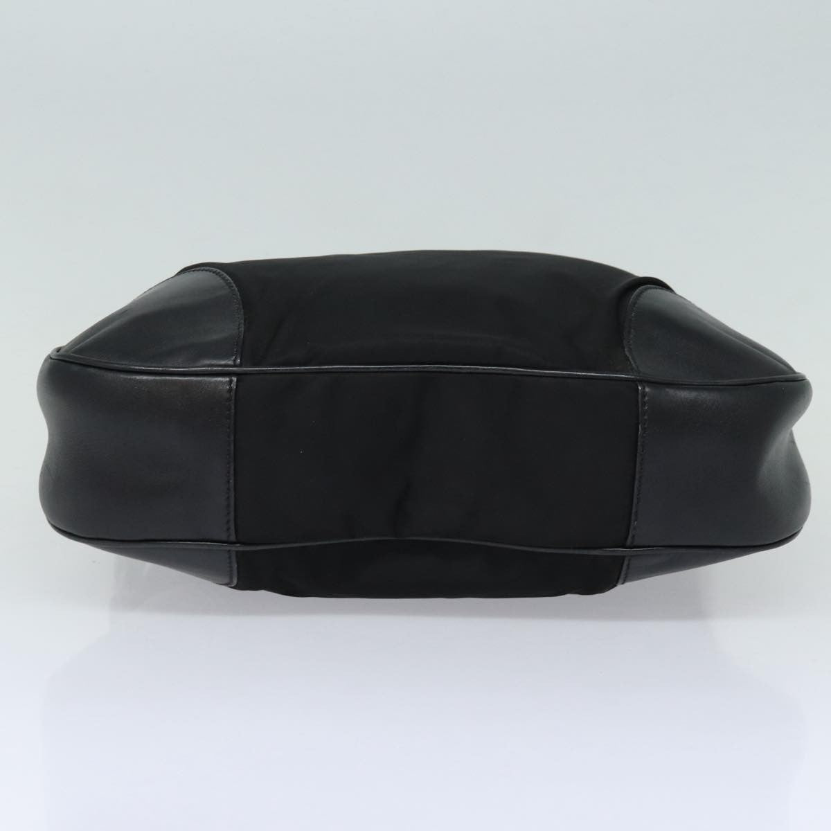 Prada Zip Hobo Tessuto with Leather, BLACK, NYLON, Shoulder bag