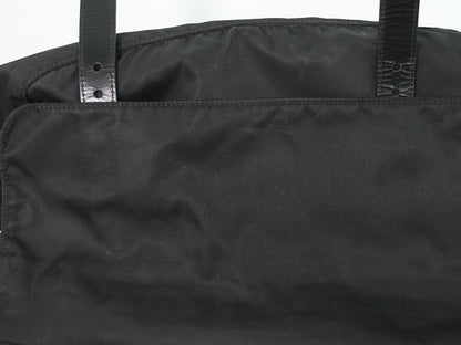 Prada Zip Buckle Messenger Bag Tessuto, BLACK, NYLON, Shoulder bag