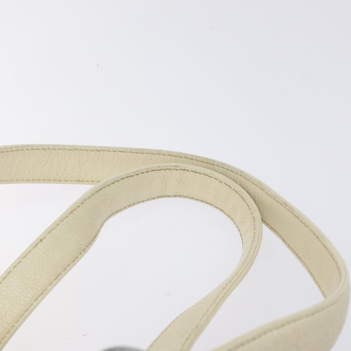 Chanel Square Stitch Shoulder Bag Quilted Caviar, WHITE, LEATHER, Shoulder bag