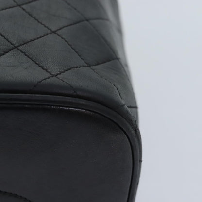 Chanel Vanity pouch Leather, BLACK, LEATHER, Toiletry Case