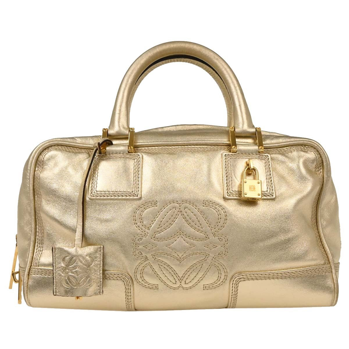 Loewe Amazona Bag Leather, METALLIC, LEATHER, Handbag