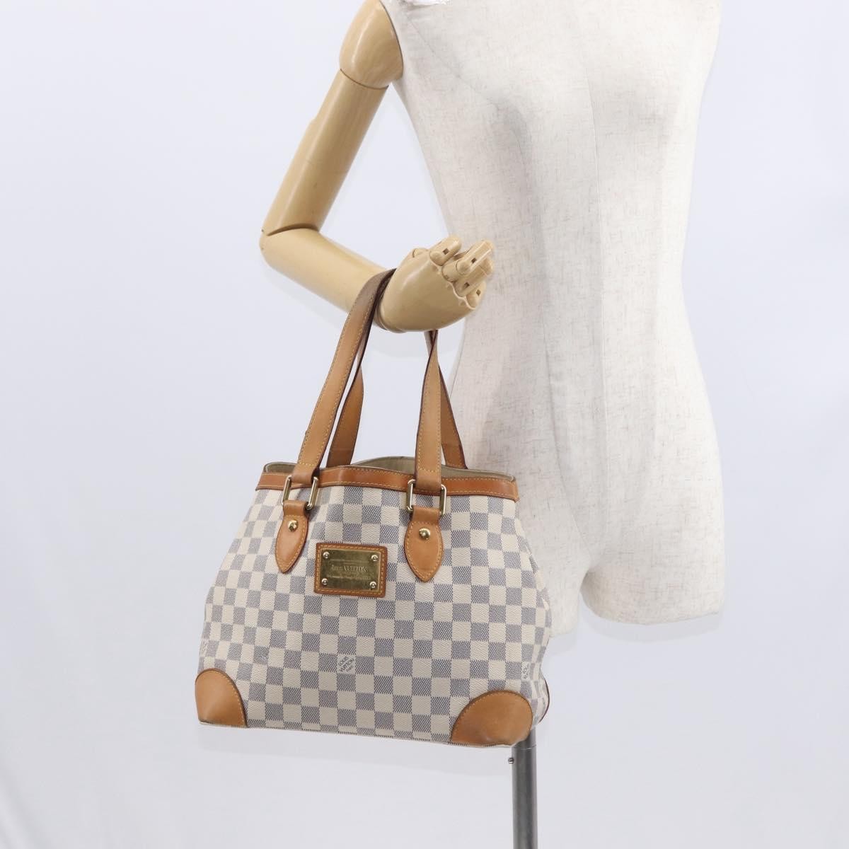 Louis Vuitton Hampstead Handbag Damier, WHITE, CANVAS, Tote bag