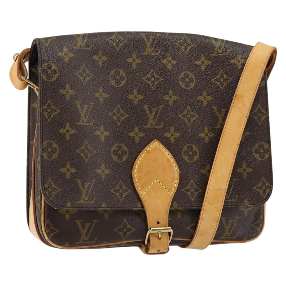 Louis Vuitton Cartouchiere Handbag Monogram Canvas, BROWN, CANVAS, Shoulder bag