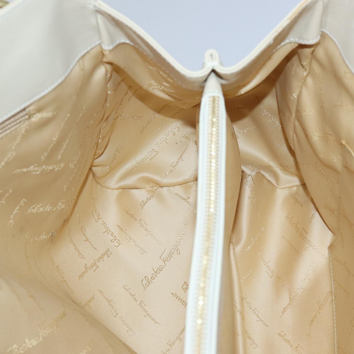 Salvatore Ferragamo Gancini Shoulder Bag Leather, BEIGE, LEATHER, Shoulder bag