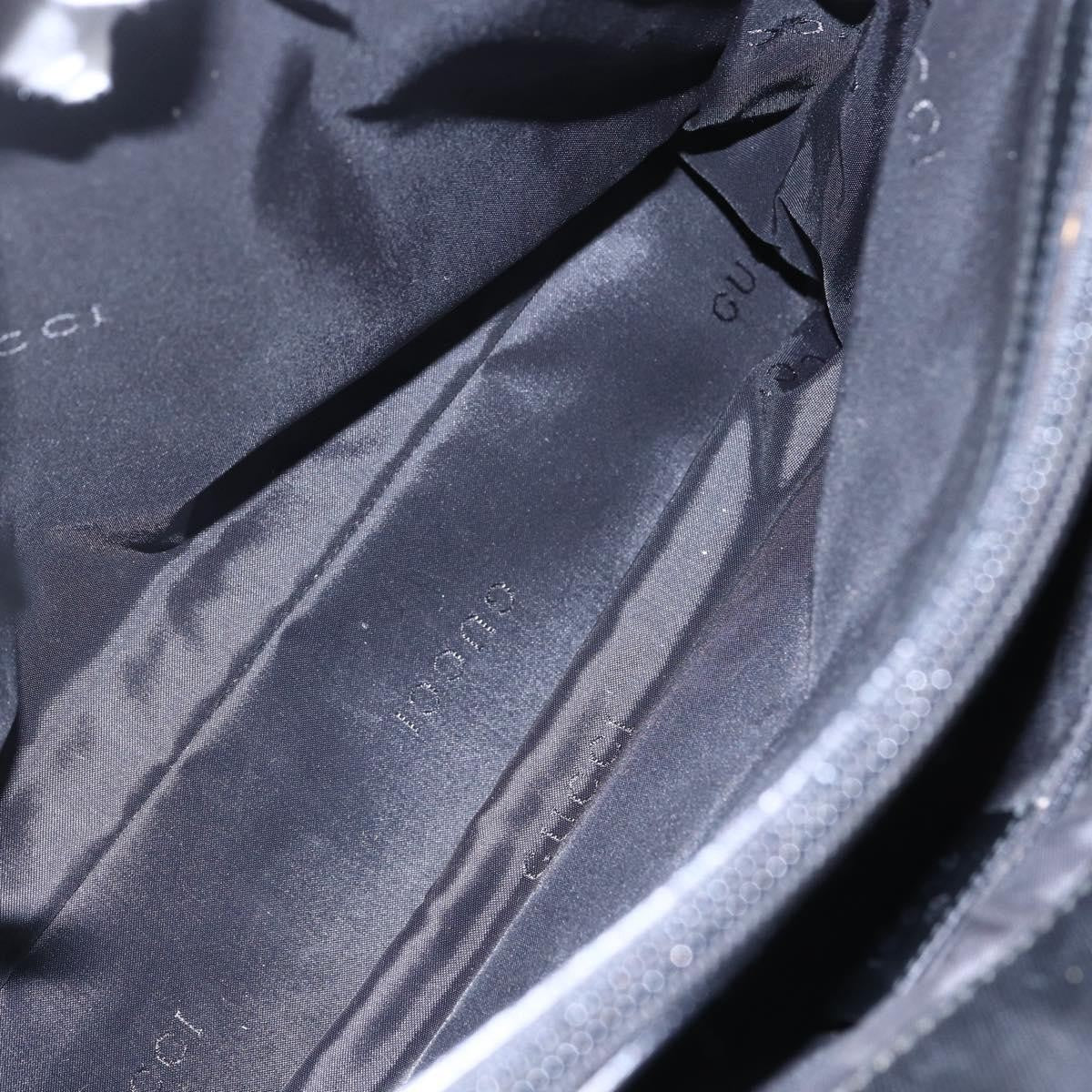 Gucci Vintage Bamboo Handle Tote Nylon, BLACK, NYLON, Handbag