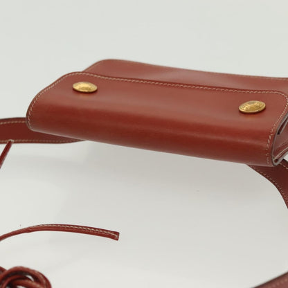 Hermes Pochette Green Waist Bag Leather, BROWN, LEATHER, Clutche & pouche