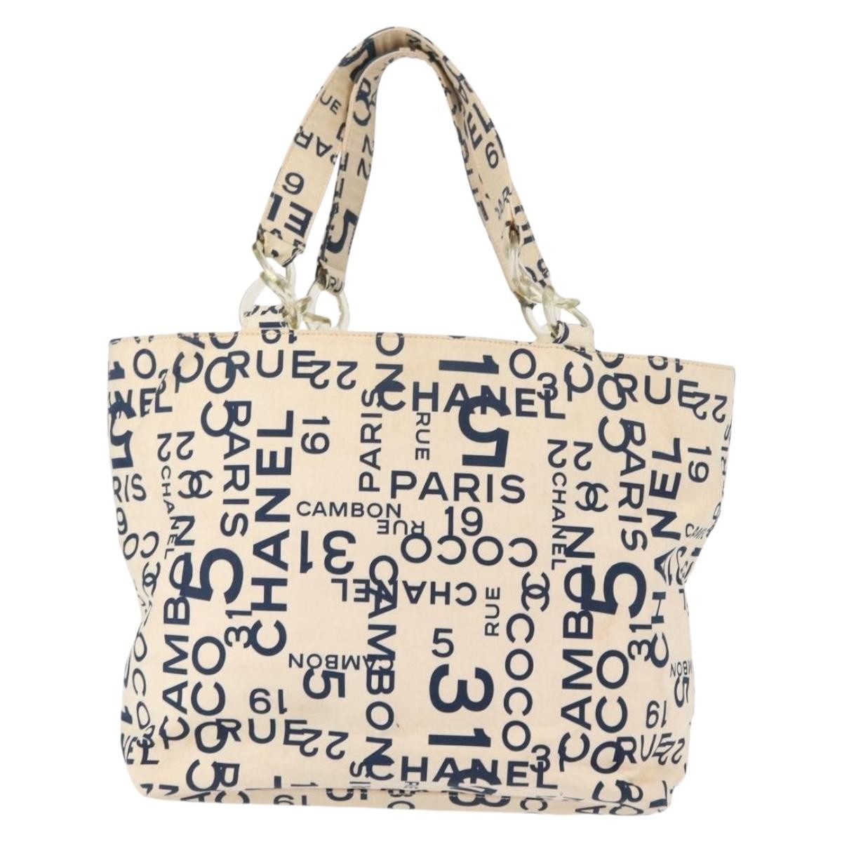 Chanel 31 Rue Cambon Beach Zip Tote Printed Canvas, NAVY, CANVAS, Tote bag
