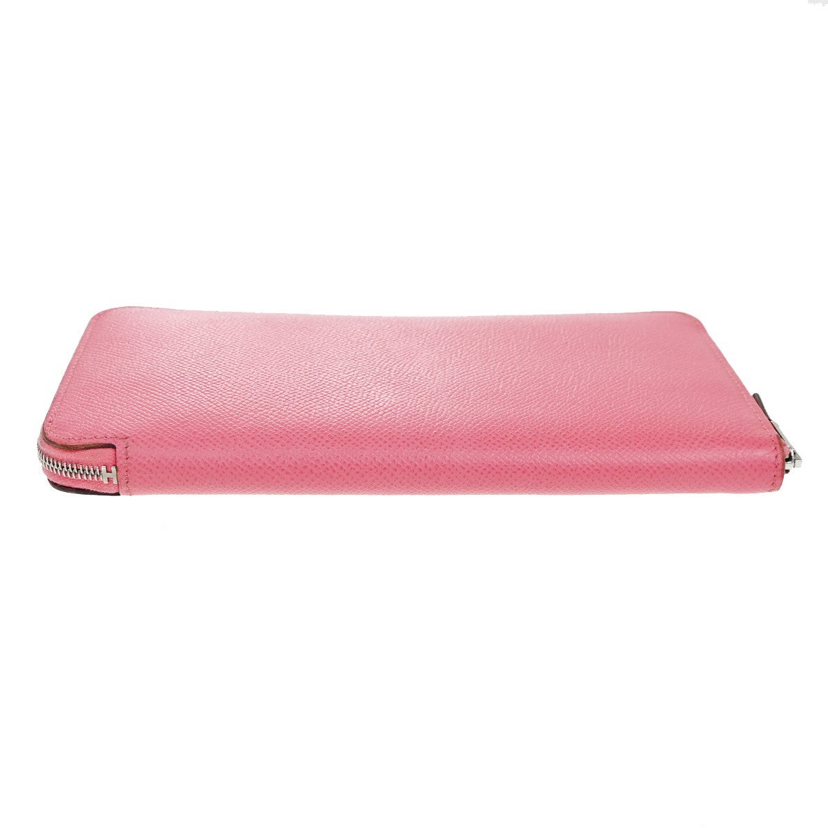 Hermes Azap Zip Around Wallet Silk'in Epsom, PINK, CALFSKIN, Wallets