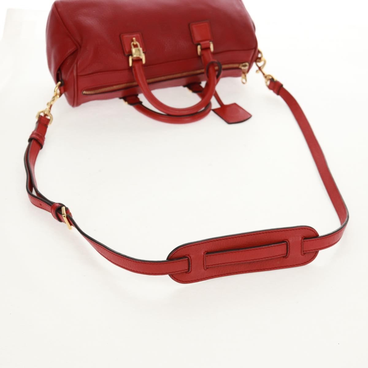 Loewe Anagram handbag Leather, RED, LEATHER, Handbag