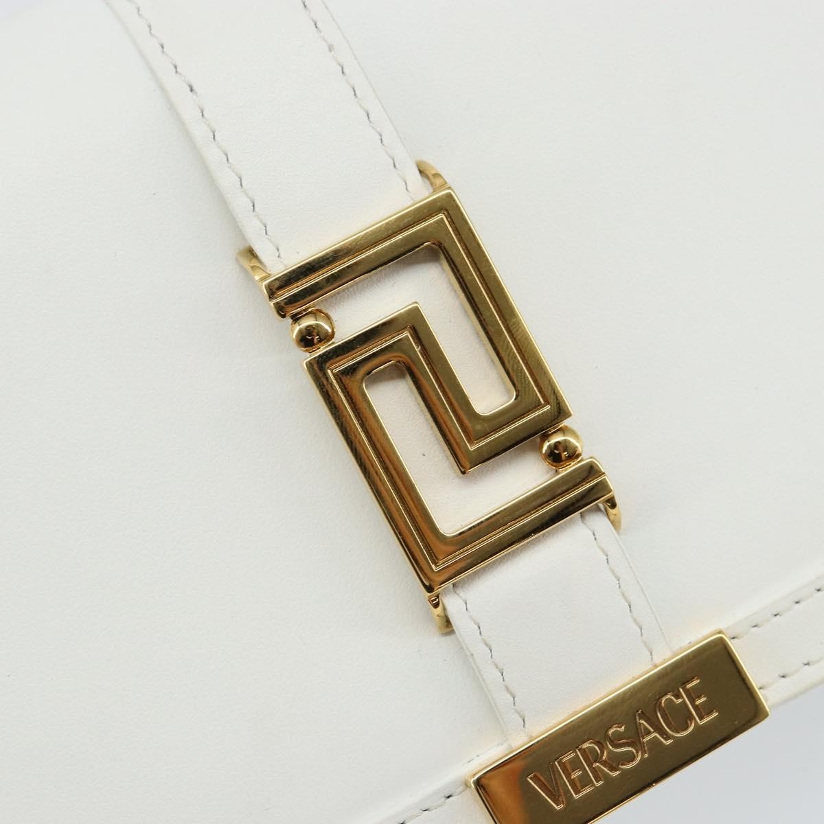 Versace Greca Goddess Wallet on Chain Leather, WHITE, LEATHER, Wallets