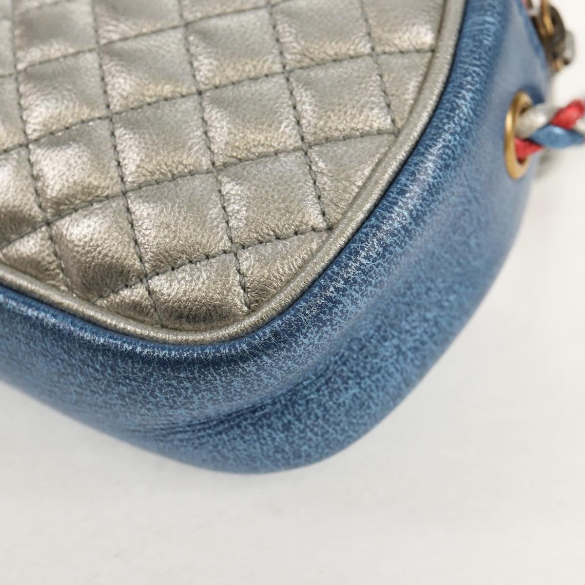 Gucci Trapuntata Camera Shoulder Bag Lambskin, BLUE, LEATHER, Shoulder bag
