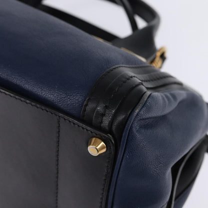Chloe Alice Satchel Leather, NAVY, LEATHER, Handbag
