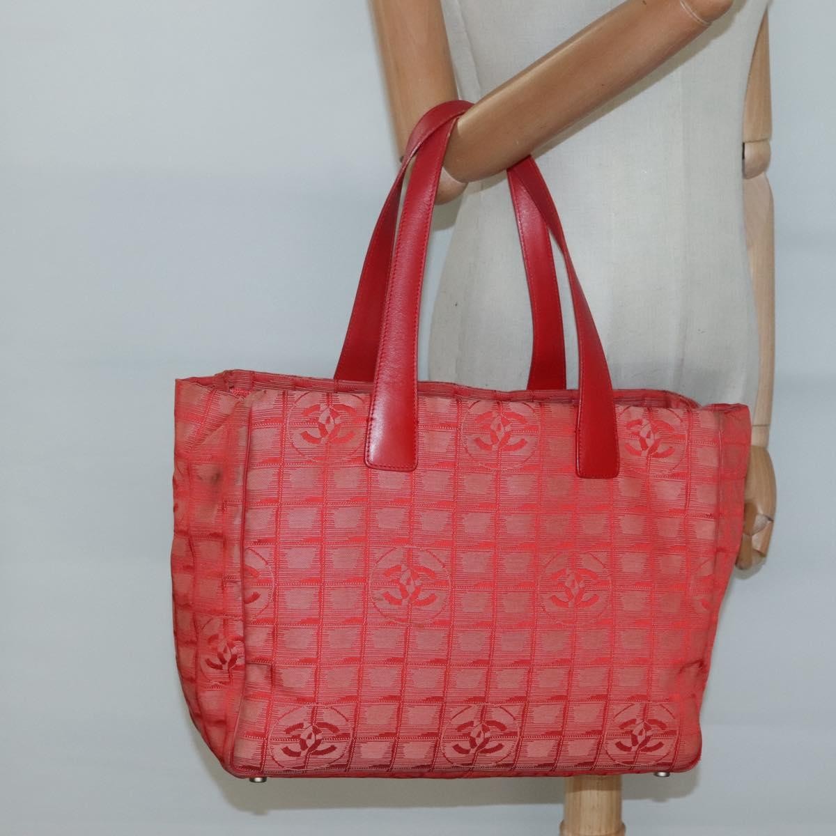 Chanel Travel Line Tote Nylon, RED, NYLON, Tote bag