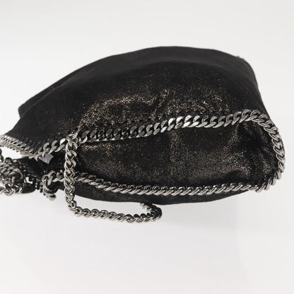 Stella McCartney Falabella Fold Over Bag Faux Suede, BLACK, SYNTHETIC, Crossbody bag