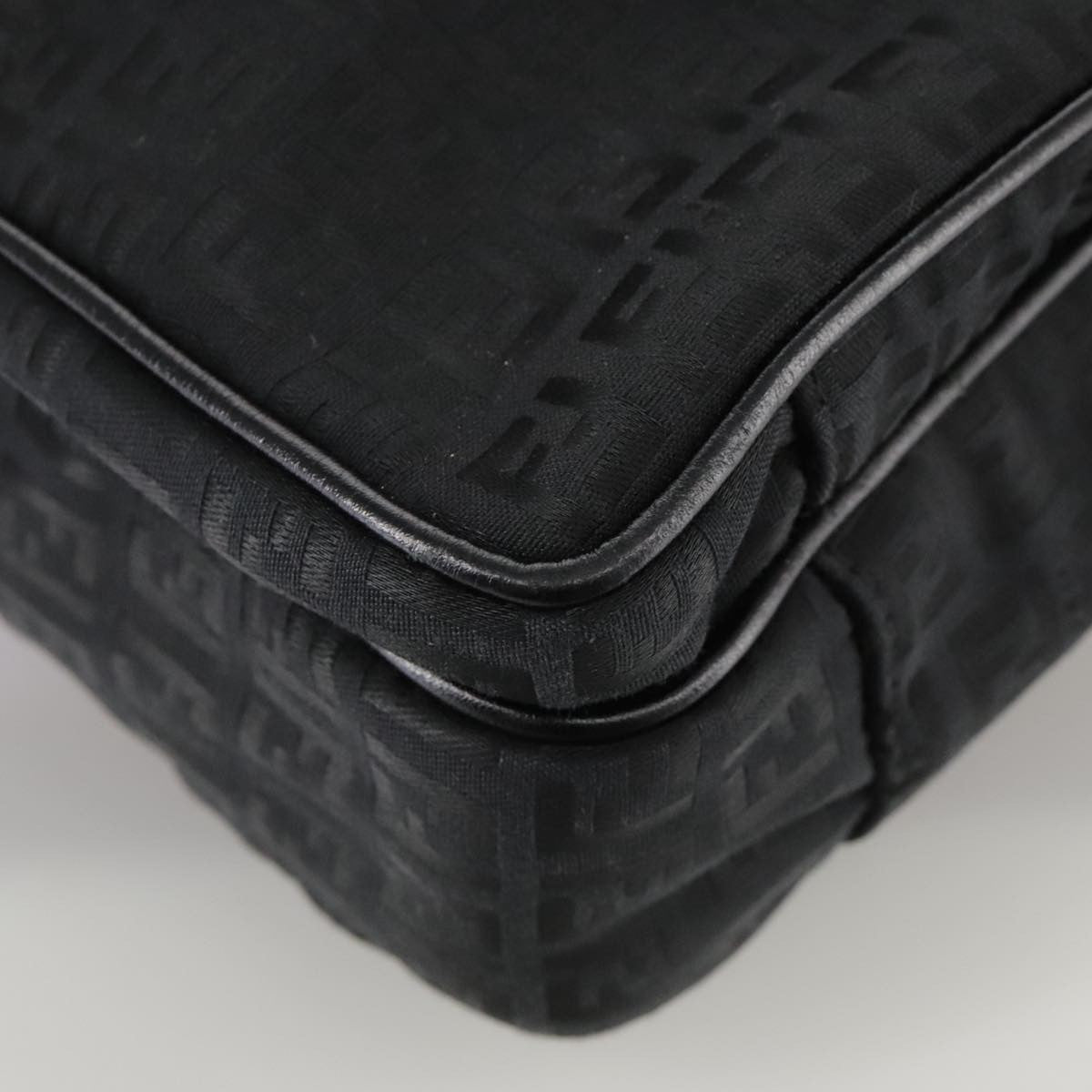 Fendi Convertible Pushlock Flap Satchel Zucca Canvas and Leather, BLACK, CANVAS, Briefcase