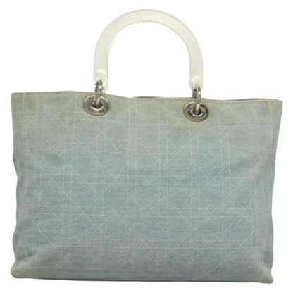 Christian Dior Vintage Lady Dior Bag Cannage Quilt Denim, BLUE, CANVAS, Tote bag