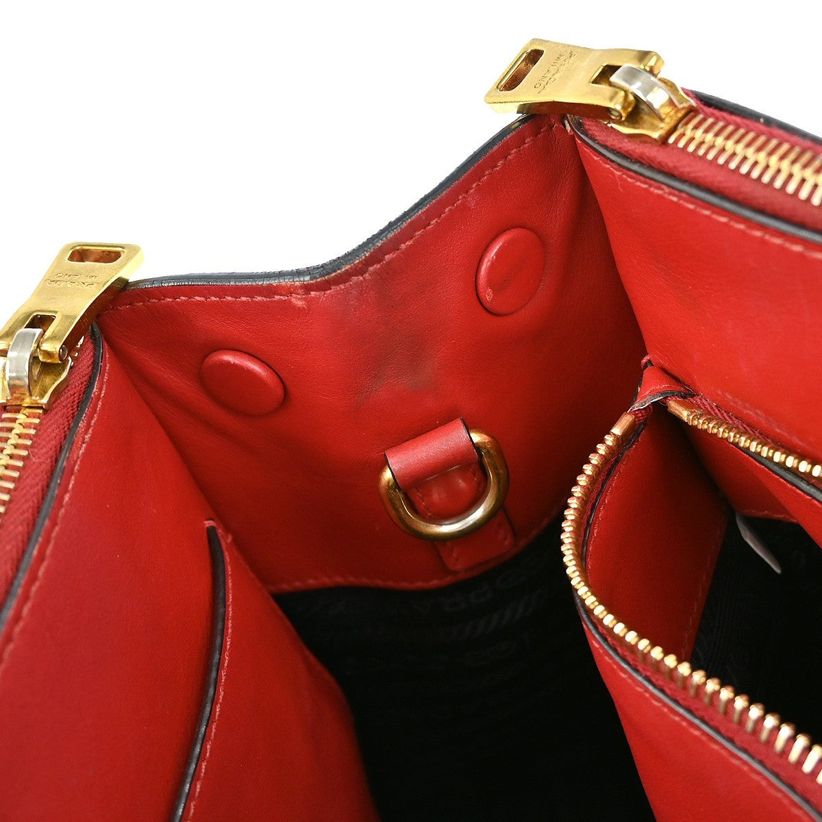 Prada Paradigme Tote Saffiano with City Calf, RED, LEATHER, Handbag