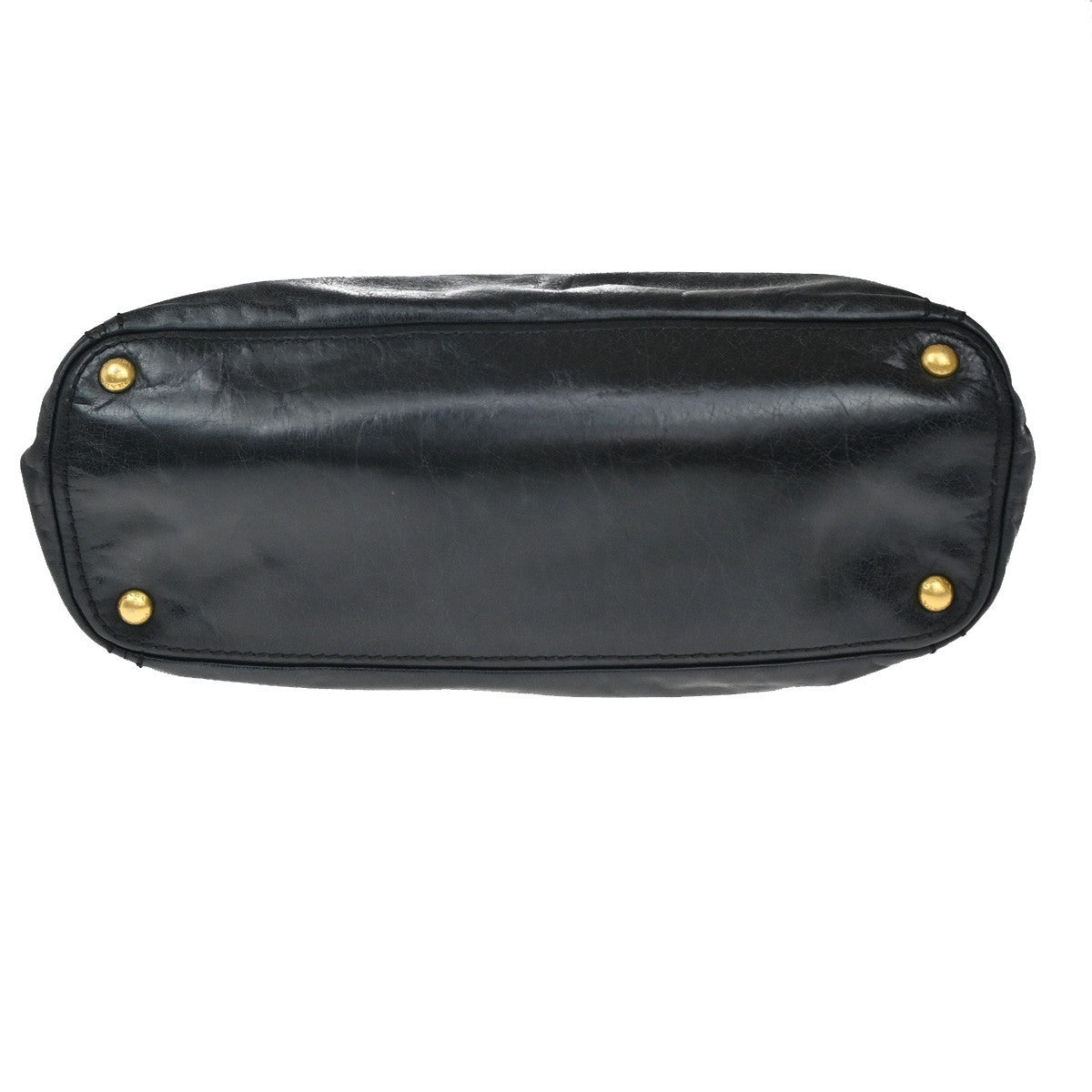 Prada Front Pocket Convertible Tote Leather, BLACK, LEATHER, Tote bag