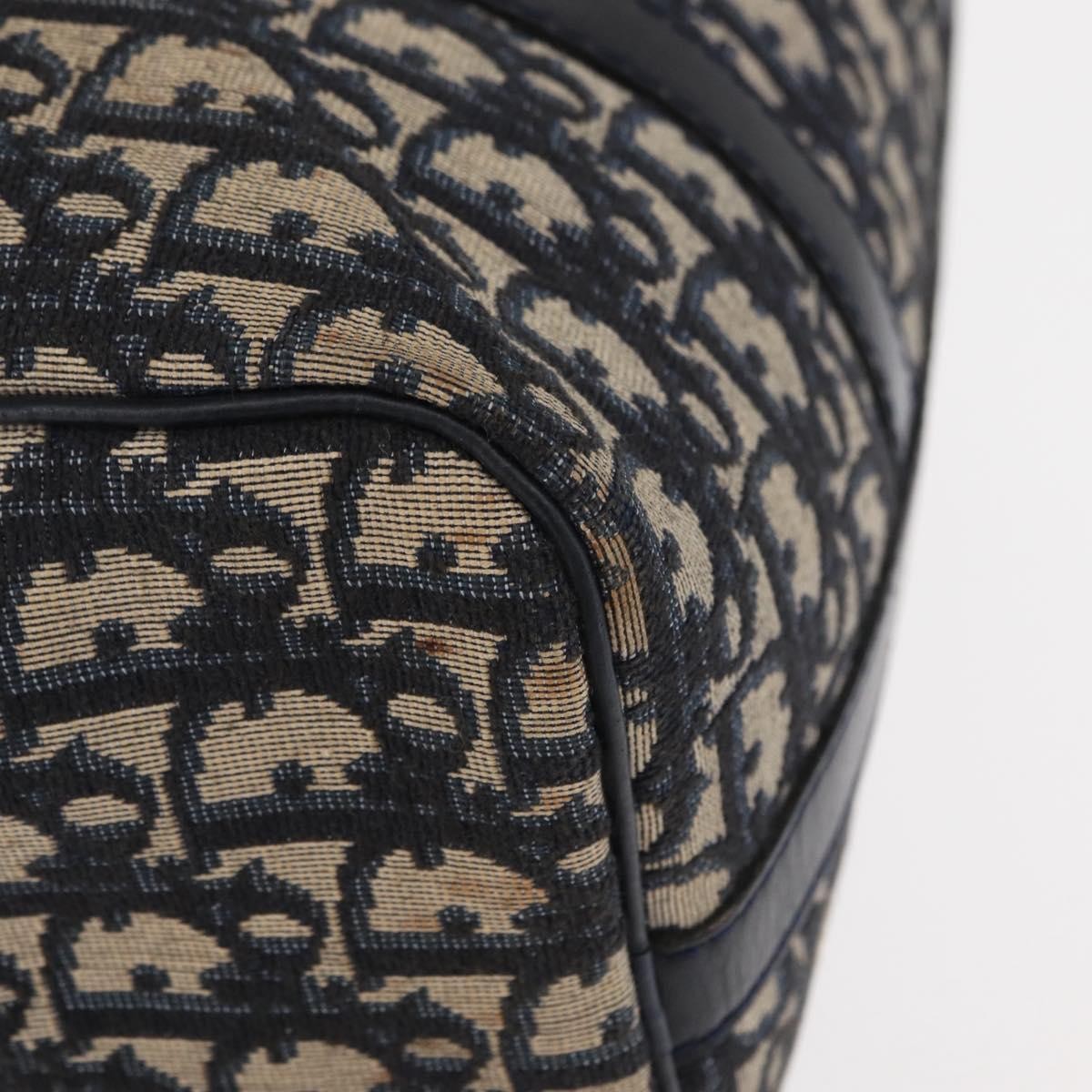 Christian Dior Vintage Trotter Boston Bag Canvas, NAVY, CANVAS, Travel bag