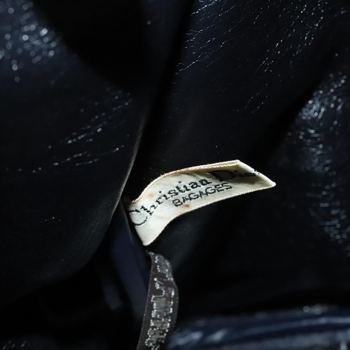 Christian Dior Vintage Trotter Boston Bag Diorissimo Canvas, NAVY, CANVAS, Handbag