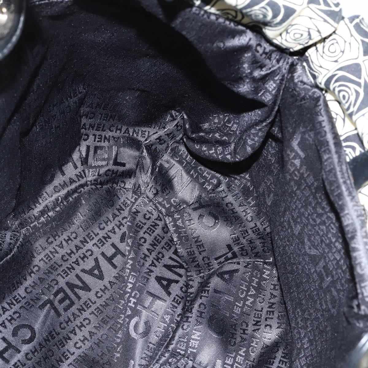 Chanel Camellia shoulderbag Canvas, BLACK, CANVAS, Shoulder bag